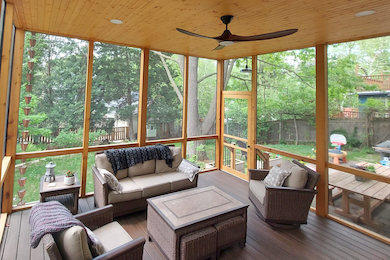 Decks and enclosed porches.
