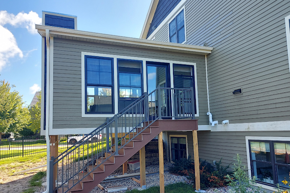 Bump out addition complete with fireplace in Bishops Bay.