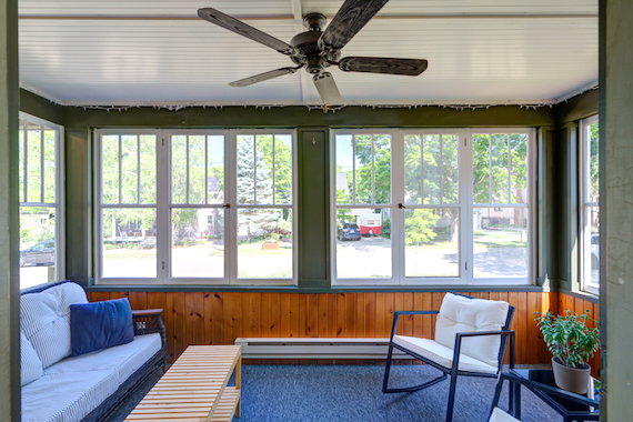 Monroe Street area home interior front porch.