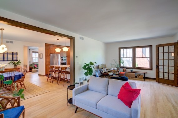 Monroe Street area home living room after.