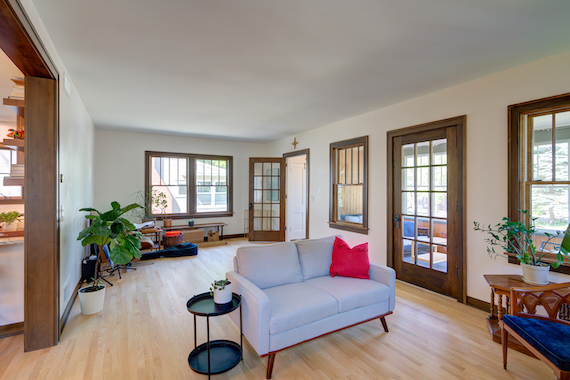 Monroe Street area home living room after.