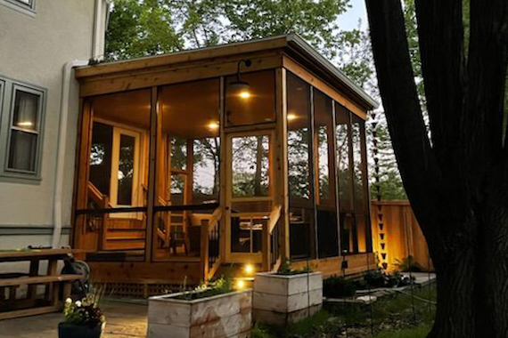 Monroe Street area screened porch.