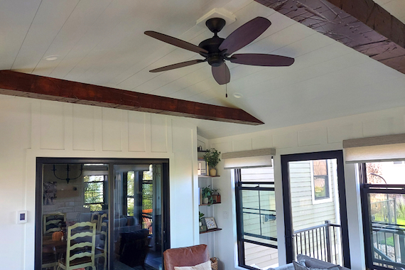 Inside view of Four-season porch in Bishops Bay.