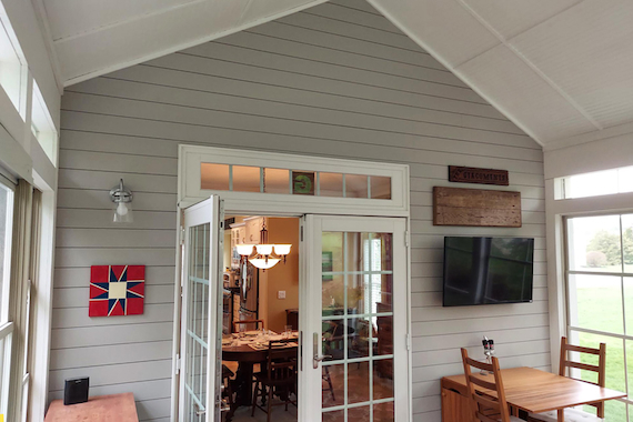 Inside view of westside Madison screened-in porch.